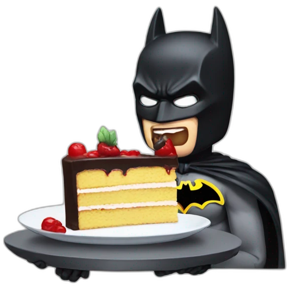 batman eating cake emoji