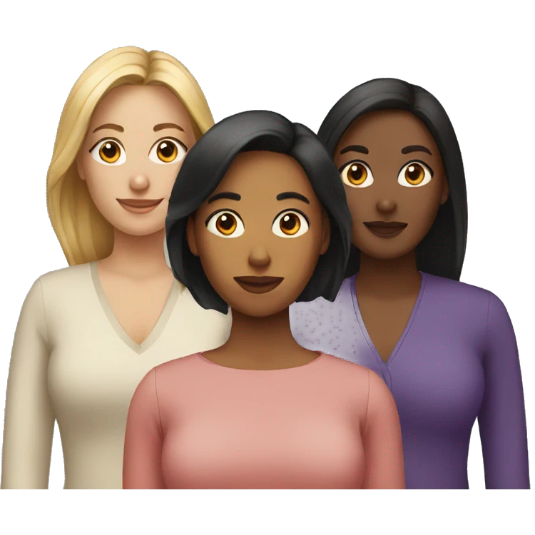 three diverse women emoji