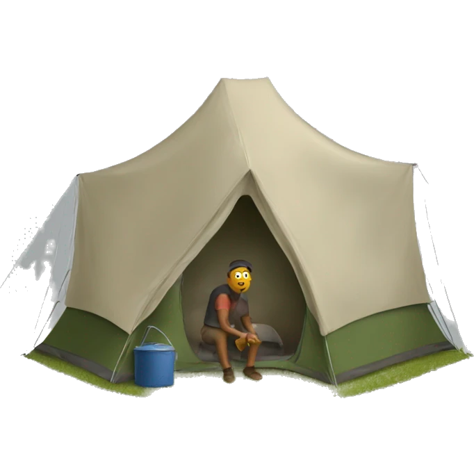 Pitching a tent emoji