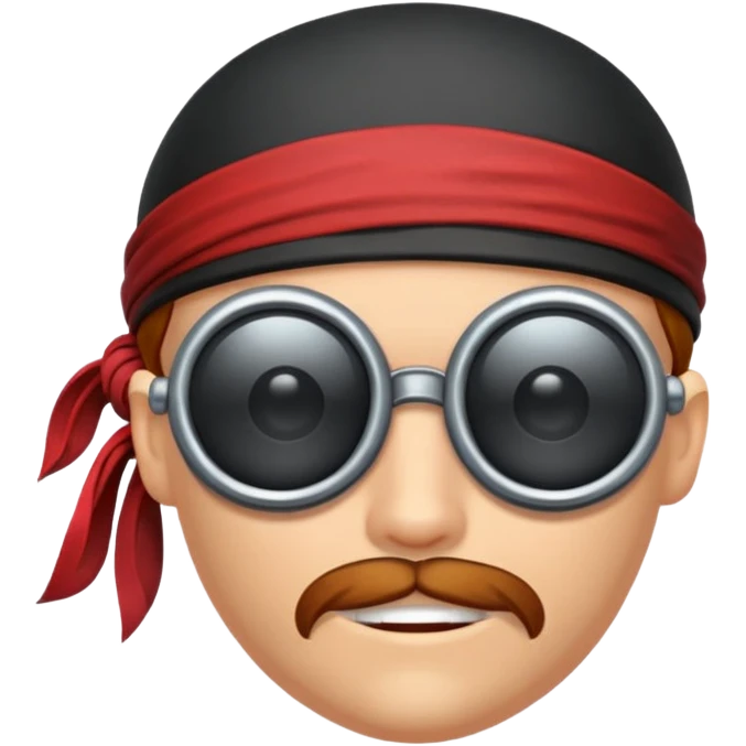 pirate eyepatch object icon, black eyepatch with strap, 3D cartoon, mobile game icon style, centered, clean background, no text, no watermark
 emoji