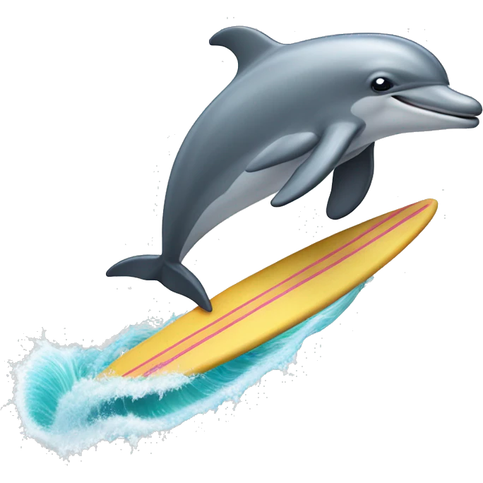 Dolphin riding a surfboard  emoji