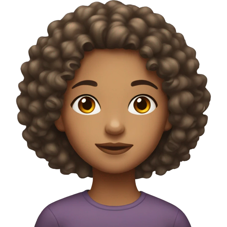Mixed girl with curly hair emoji
