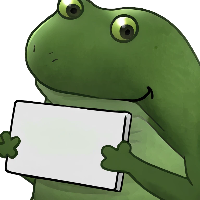 Bufo frog holding a sign emoji