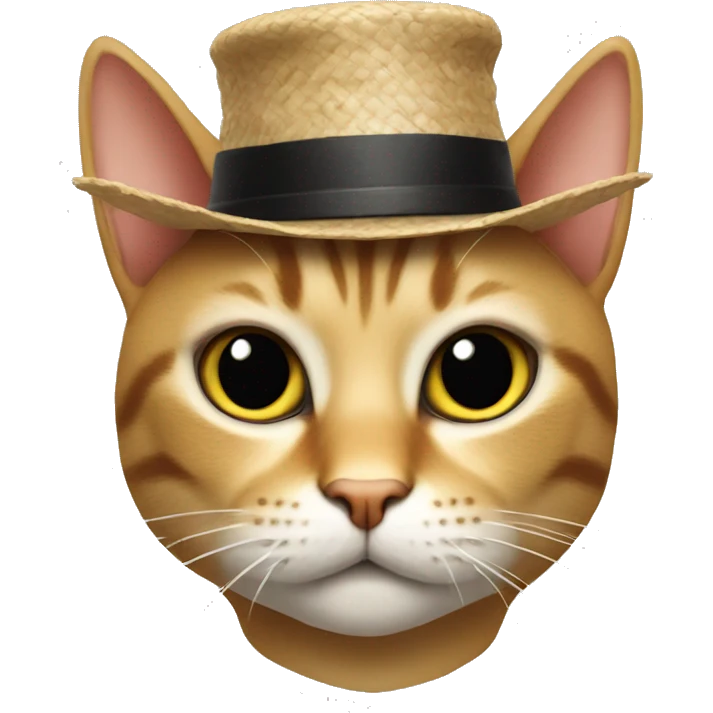 cat whit piate hat emoji