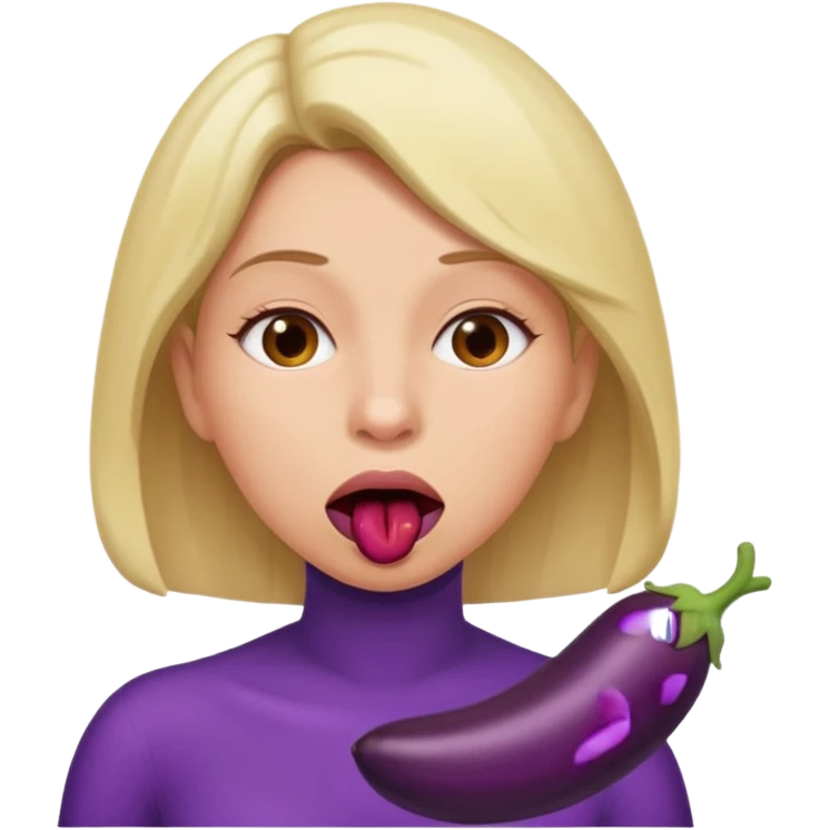 A woman with an eggplant stuck in her throat  emoji