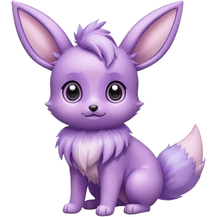 Kawaii Shiny Pastel Violet Lavender Eevee Full Body emoji