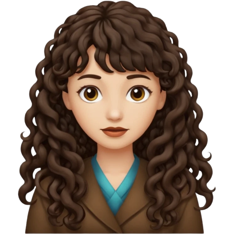 Fais la frange plus tordu la peau plus foncé et les cheveux bruns et bien plus long mais avec les cheveux bouclés  emoji