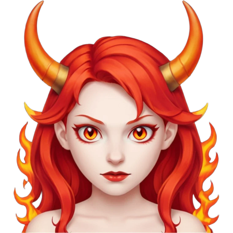 fire hair deamon woman emoji