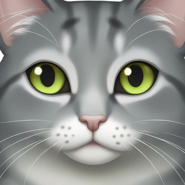 grey tuxedo cat with light green eyes emoji