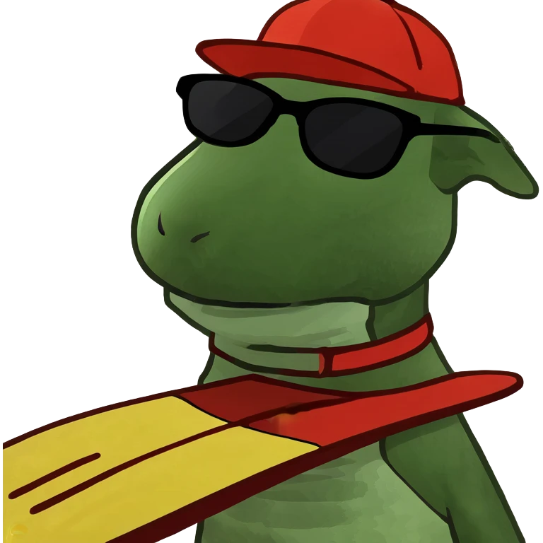 j’aimerais un chien avec un chapeau rouge sur une planche de surf emoji
