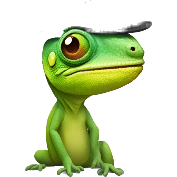 chameleon with a hat emoji