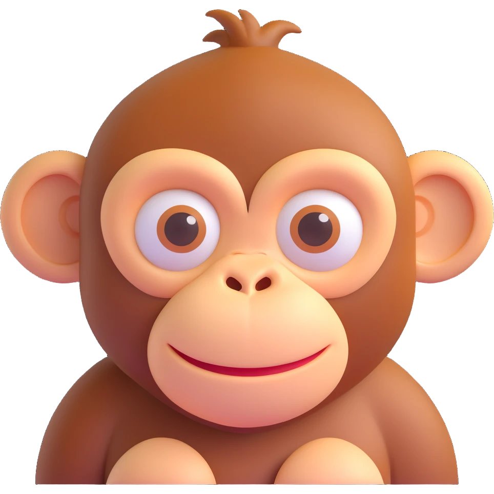 a monkey with furrowed brows, concentrating emoji