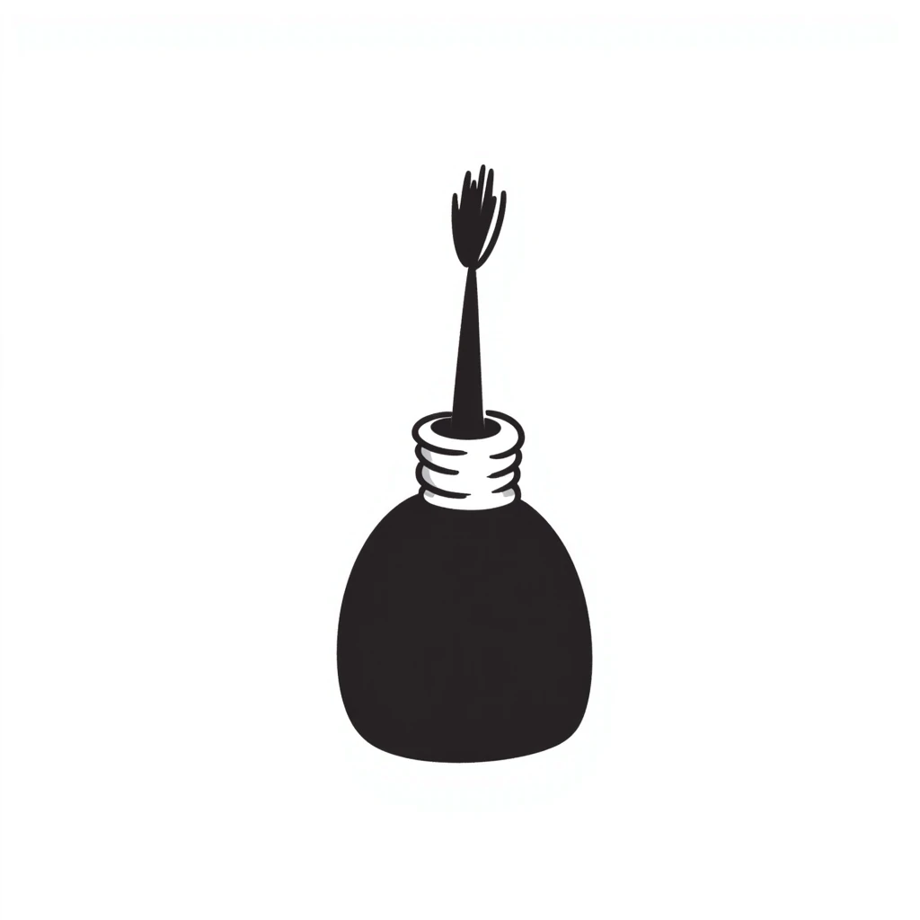 Nail polish bottle with small brush emoji