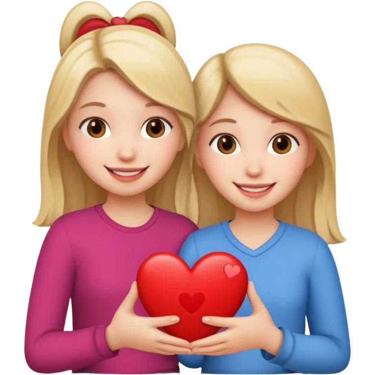 2 girls that have a heart emoji