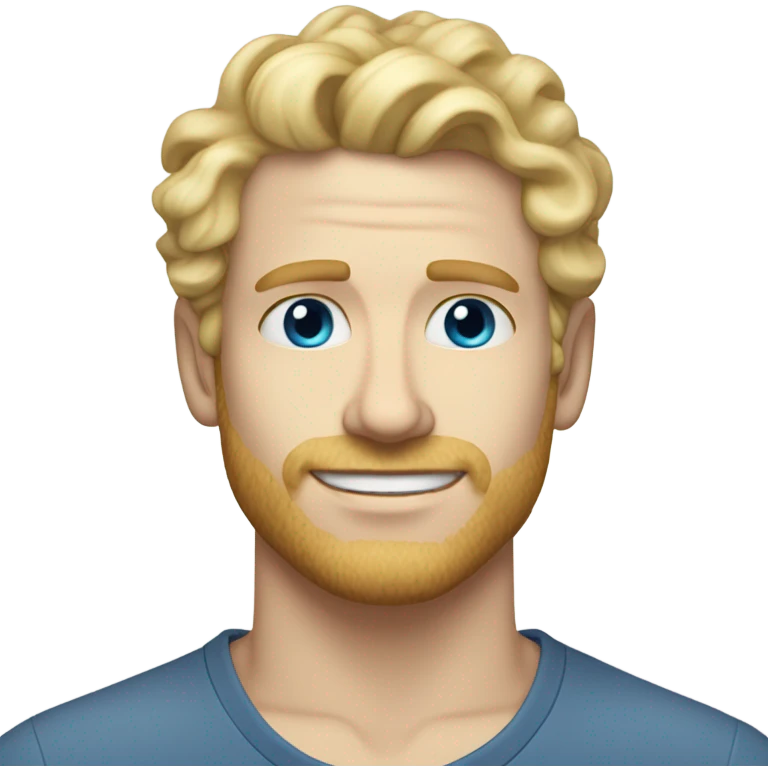 full body light curl blonde 30yo man blue eyed pale skin emoji