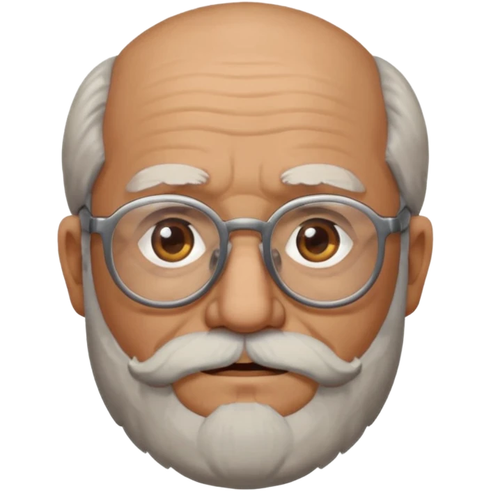  portrait of old man with big, scruffy beard wearing glasses emoji