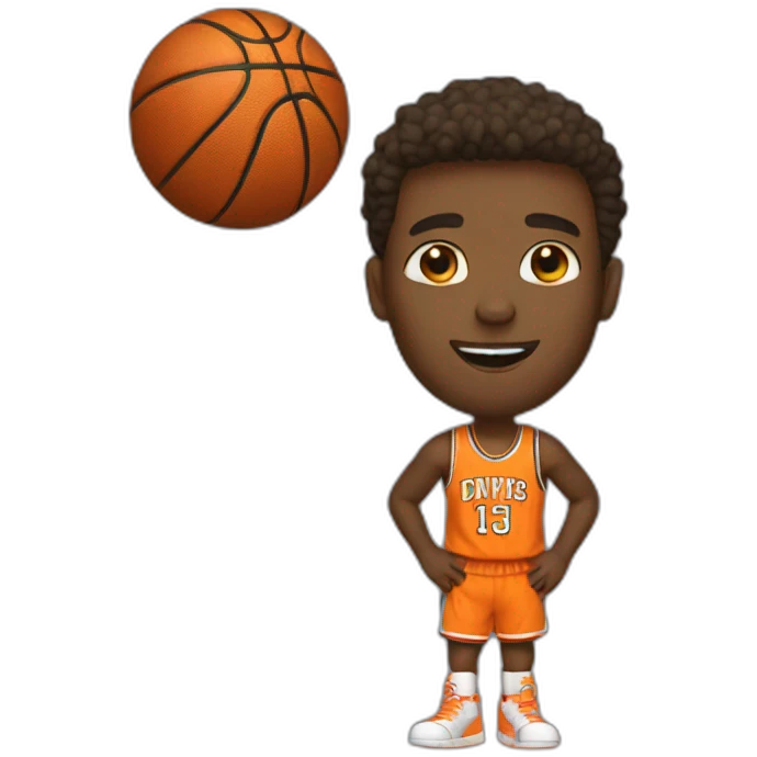 Guy with basketball emoji