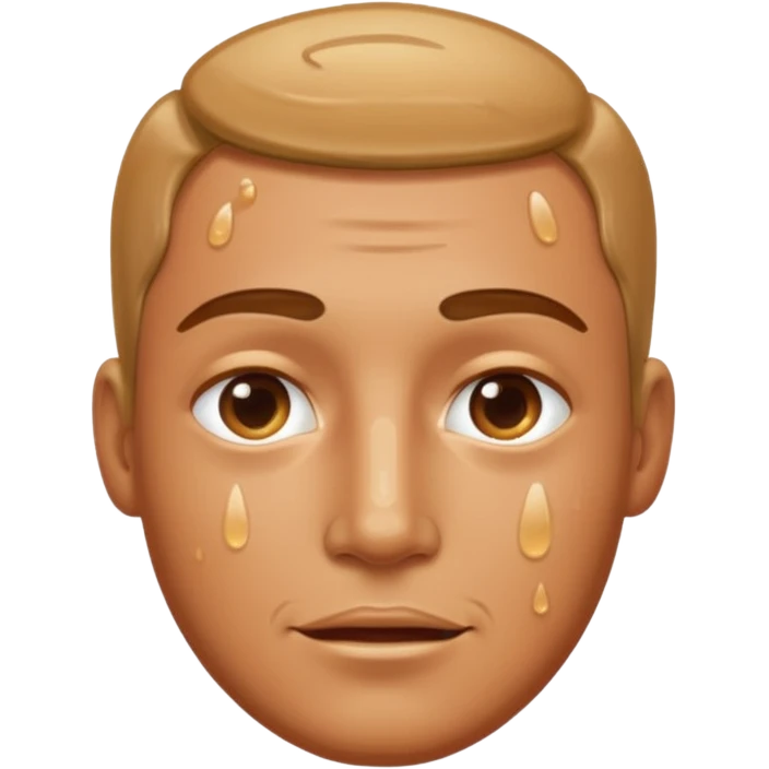 Guy face glazed by cum emoji