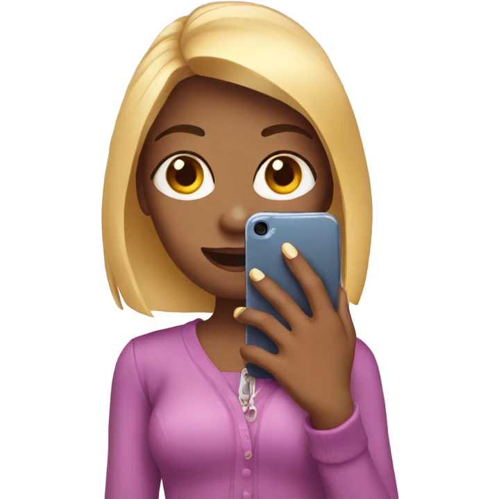 A girl holding a phone with long nails  emoji