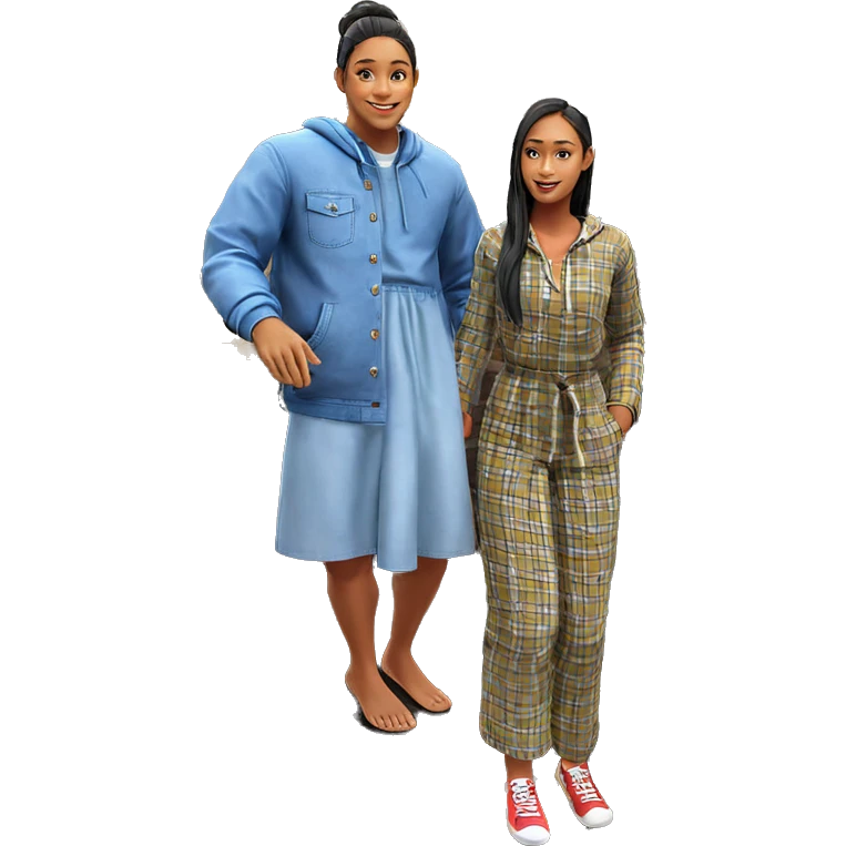 smiling couple on stairs emoji