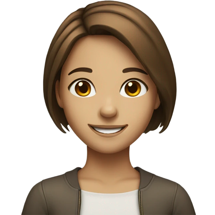 smiling girl with brown hair emoji
