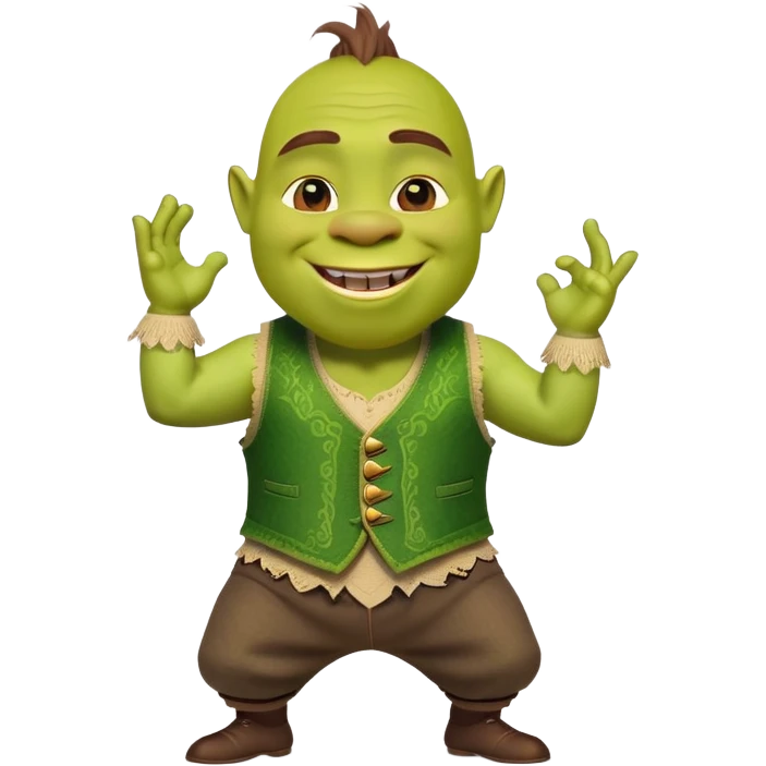Shrek dancing chibi style emoji