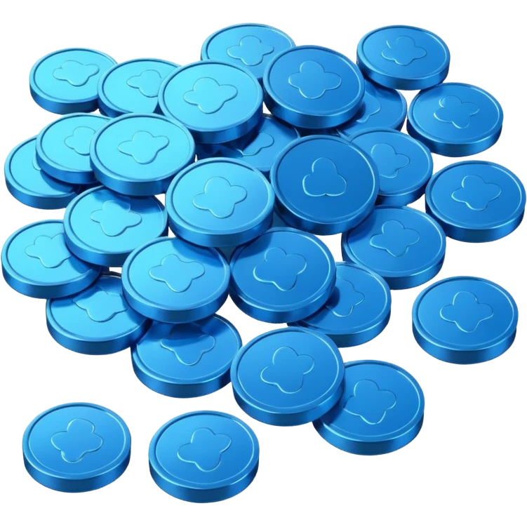 blue coins credit in a package emoji