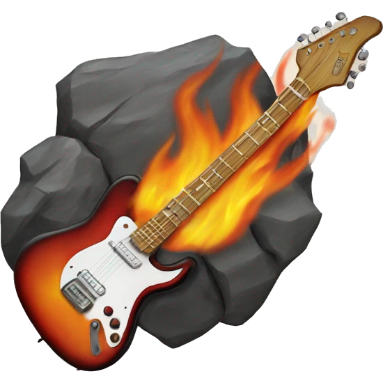rock and roll flames no guitar emoji