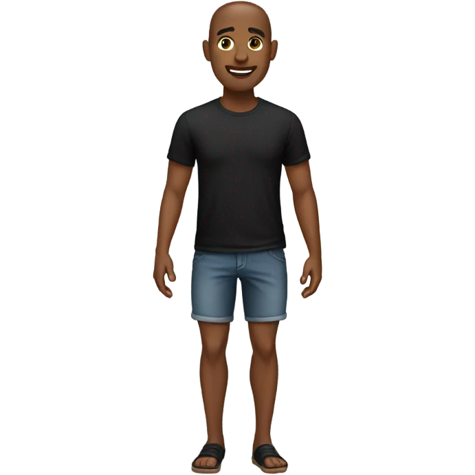 Man with bare legs wearing black shirt emoji