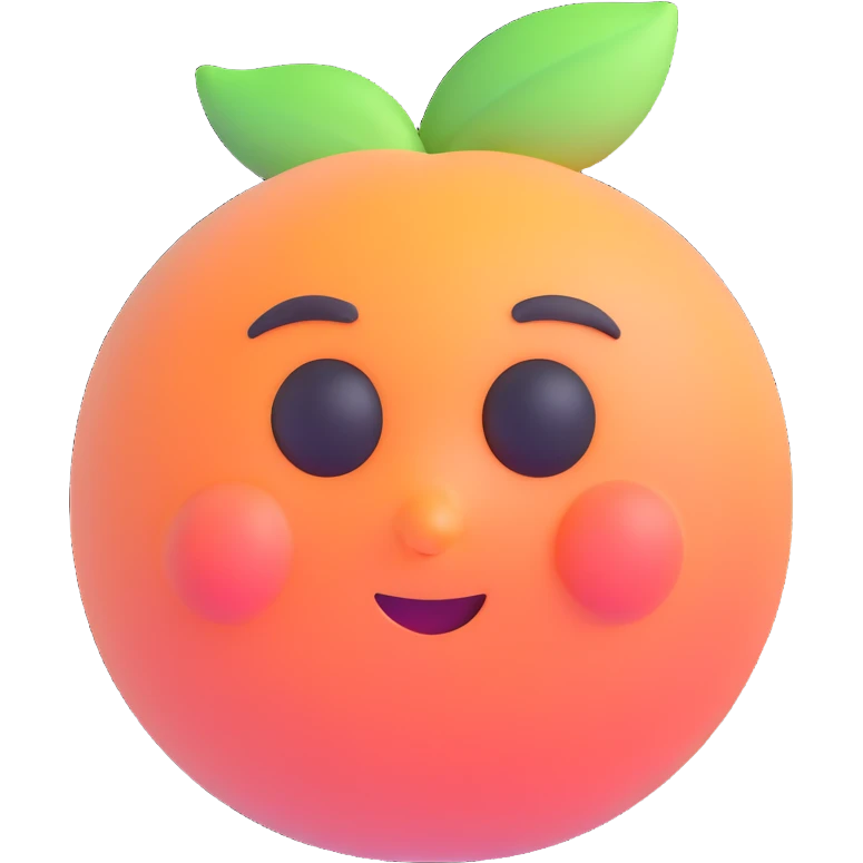 realistic and soft peach icon without eyes, nose, or mouth emoji