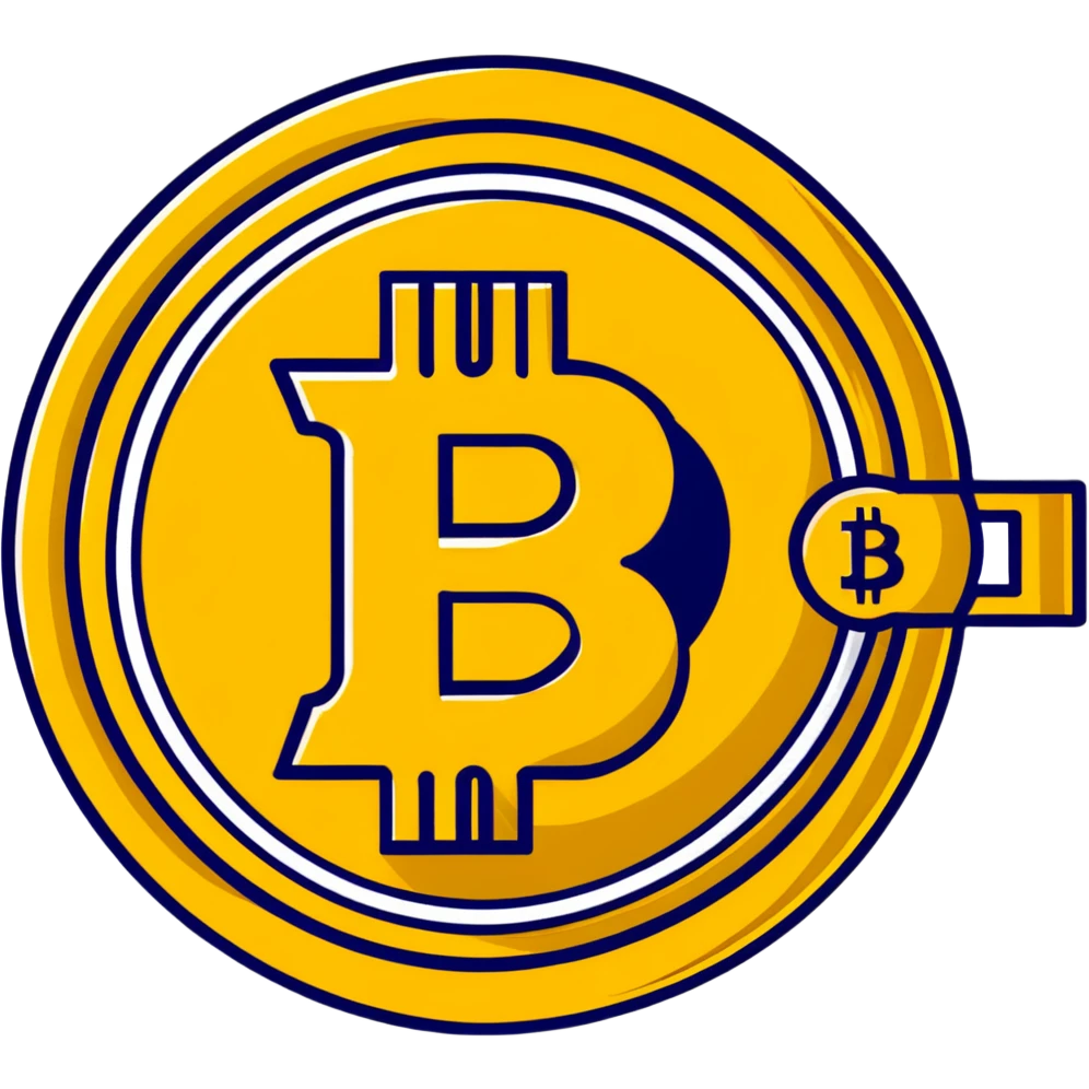 Bitcoin cryptocurrency gold coin with logo emoji