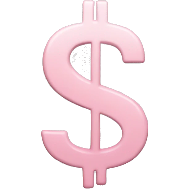 Pastel Pink dollar sign  emoji