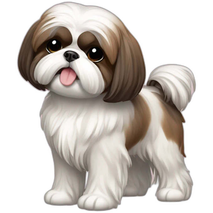 Dog Shih Tzu with drop coat full-height  emoji