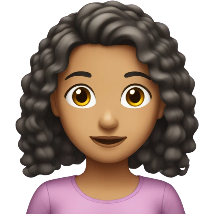 An Hispanic girl with curtly hair  emoji