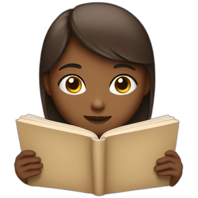 Girl reading emoji