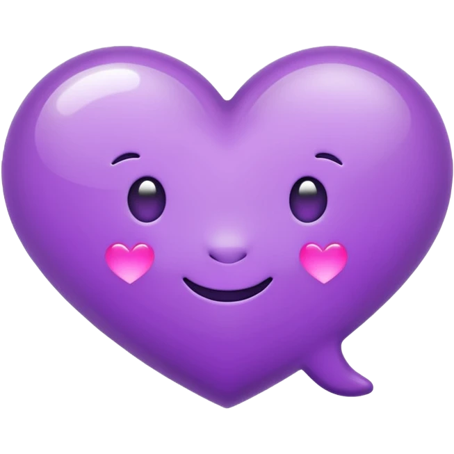 chat bubble emoji with a purple heart inside of it emoji