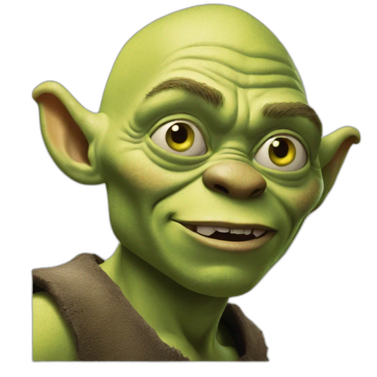 Shrek on gollum emoji