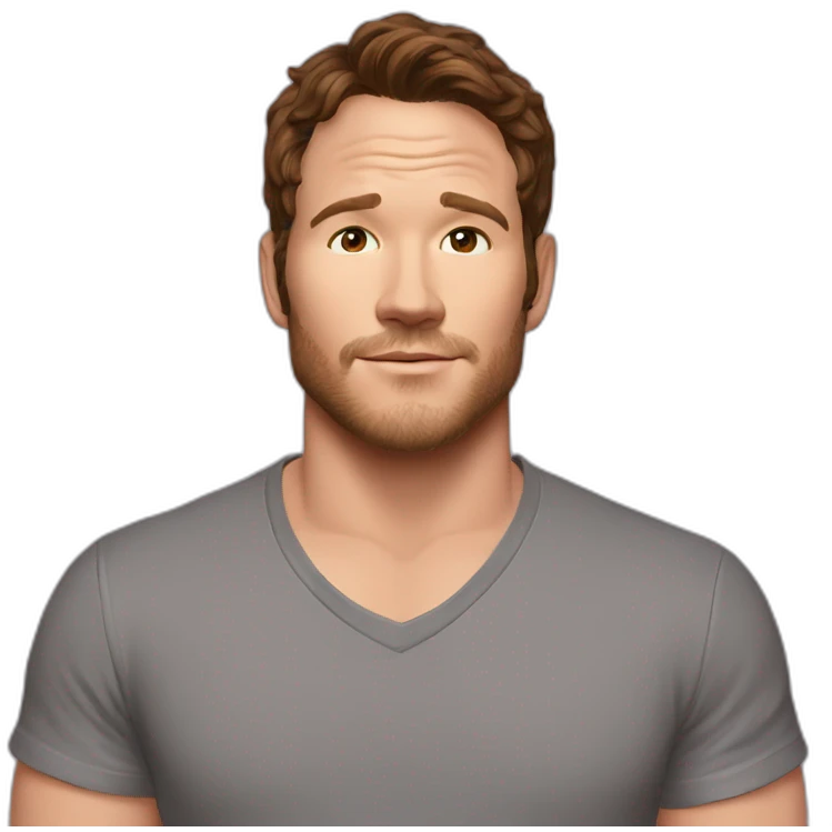 Chris Pratt brunette t-shirt emoji