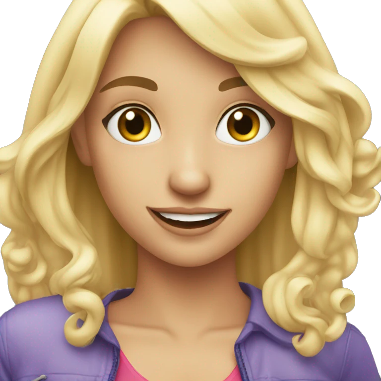 blonde girl wo is celebrating a party emoji