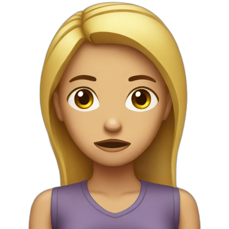Girl frustrated with unemployment emoji