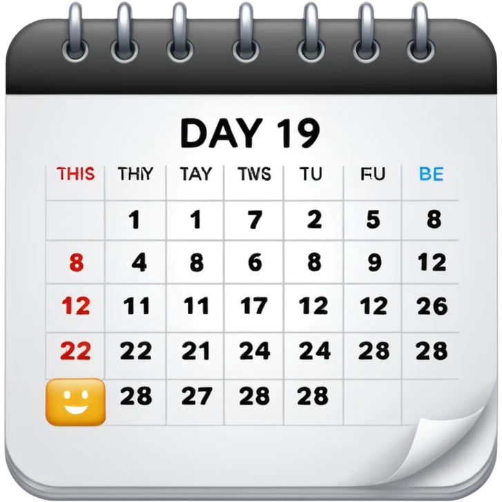 calendar, first page, day 1 emoji