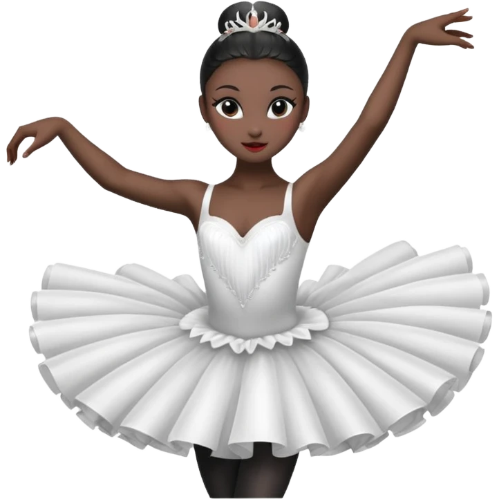 Black swan ballerina emoji from a far to see the whole body dancing emoji