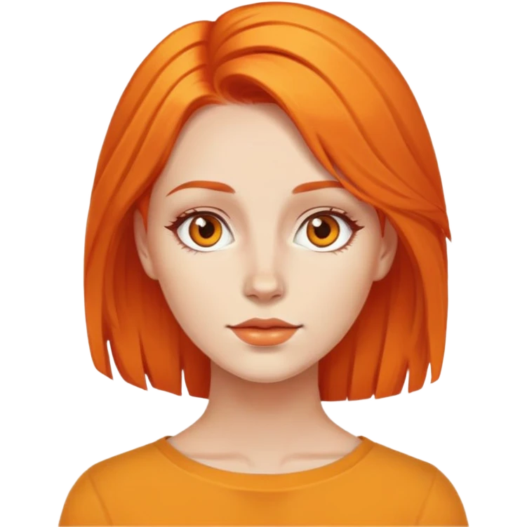 woman with oragne hair emoji