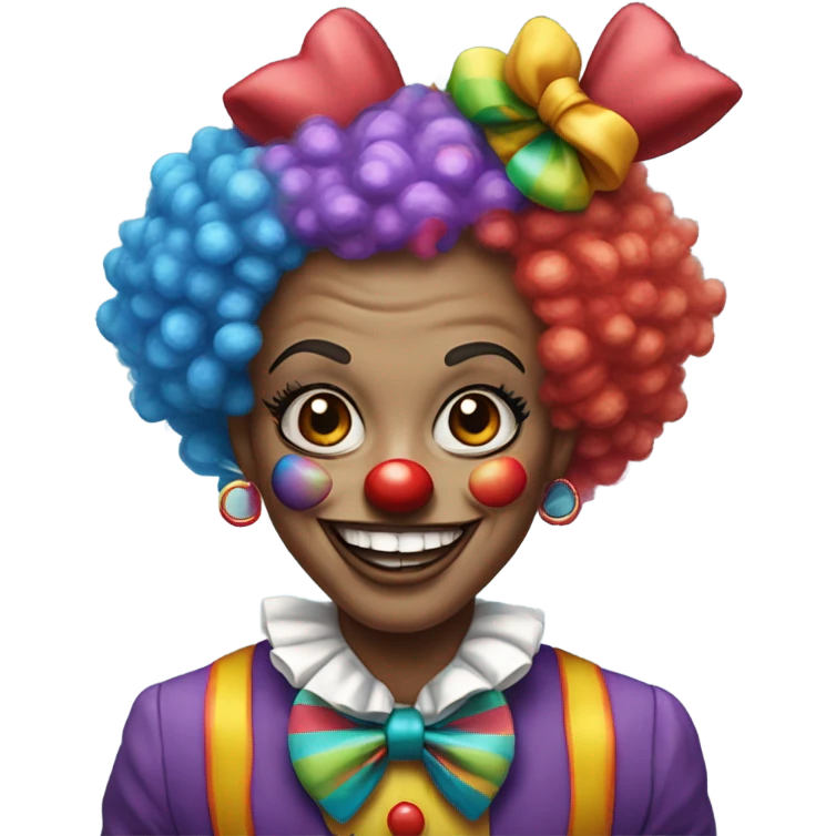Brittani as a cartoon clown emoji