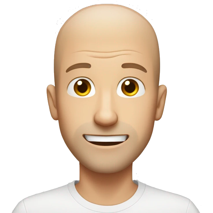 White German guy with stubble and no hair with excited reaction  emoji