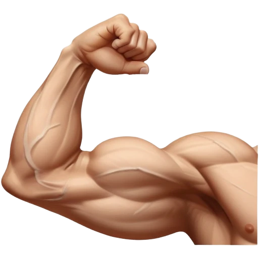 muscular arm of white young man, focus on the arm emoji