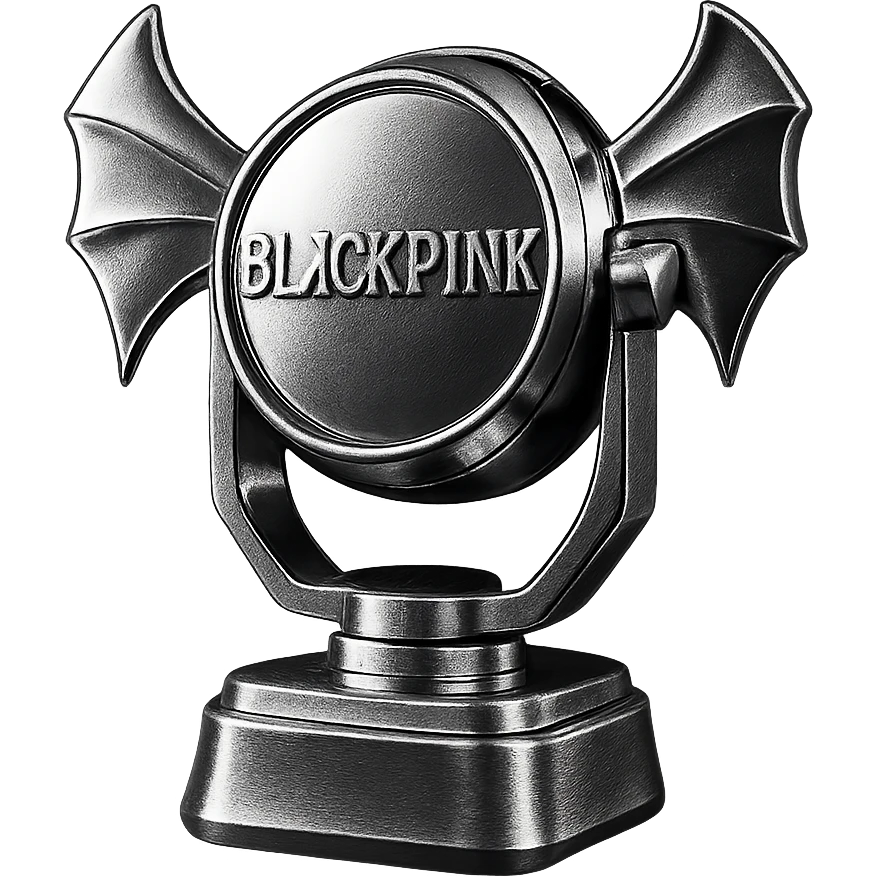 BLACKPINK-inspired gothic stage light, no hearts, shiny and dramatic, black and pink colors emoji