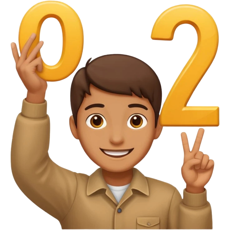 Holding up 6 and 7 emoji