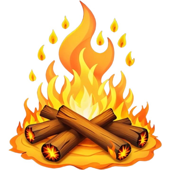 campfire with flames emoji