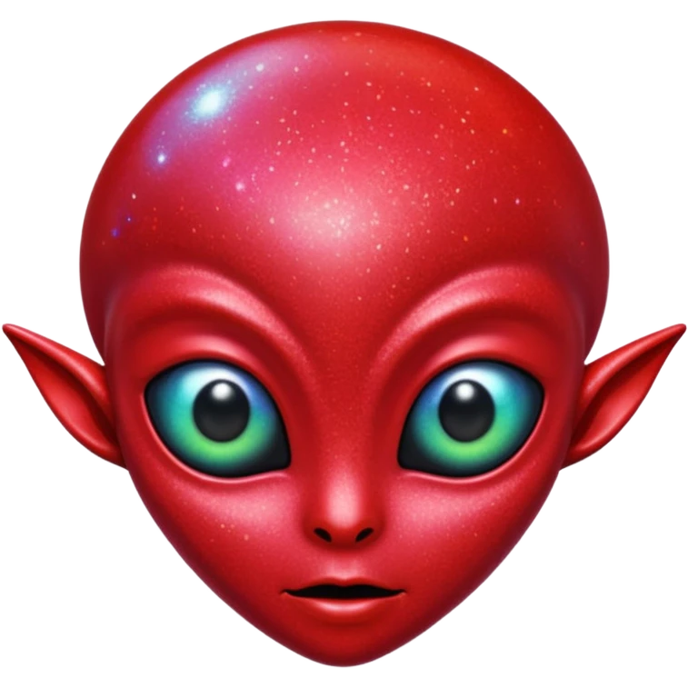 red glitter alien emoji